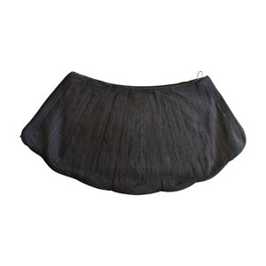 Vintage‎ 40s Genuine Cordes Oversize Black Art Deco Clutch with Lucite Zip Pull